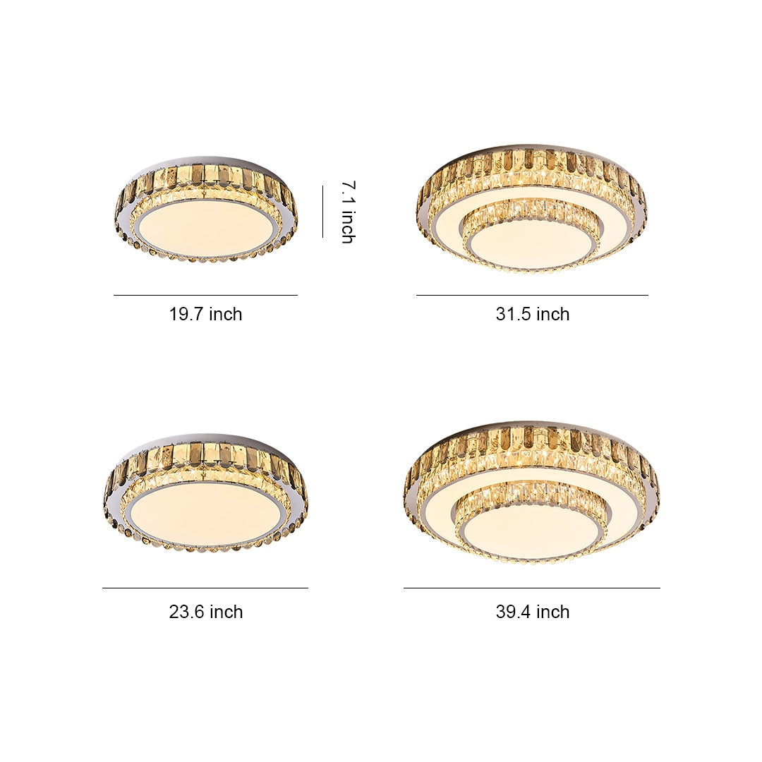 Luxury Crystal Flush Mount LED Light Fixture