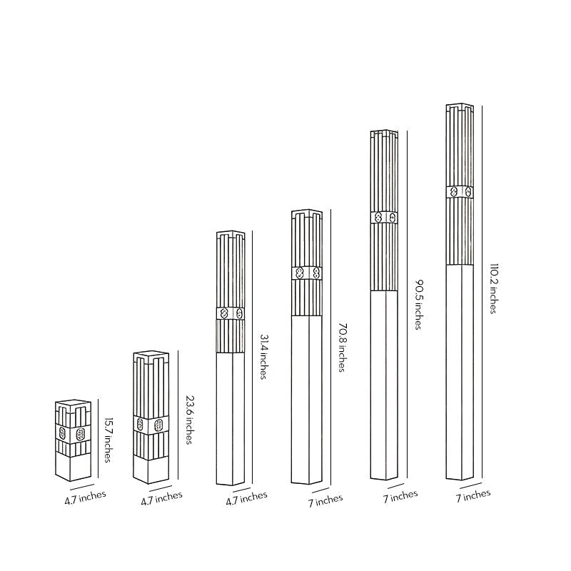 LED Marble Bollard Light - Elegant Striped-Cut Landscape Lamp