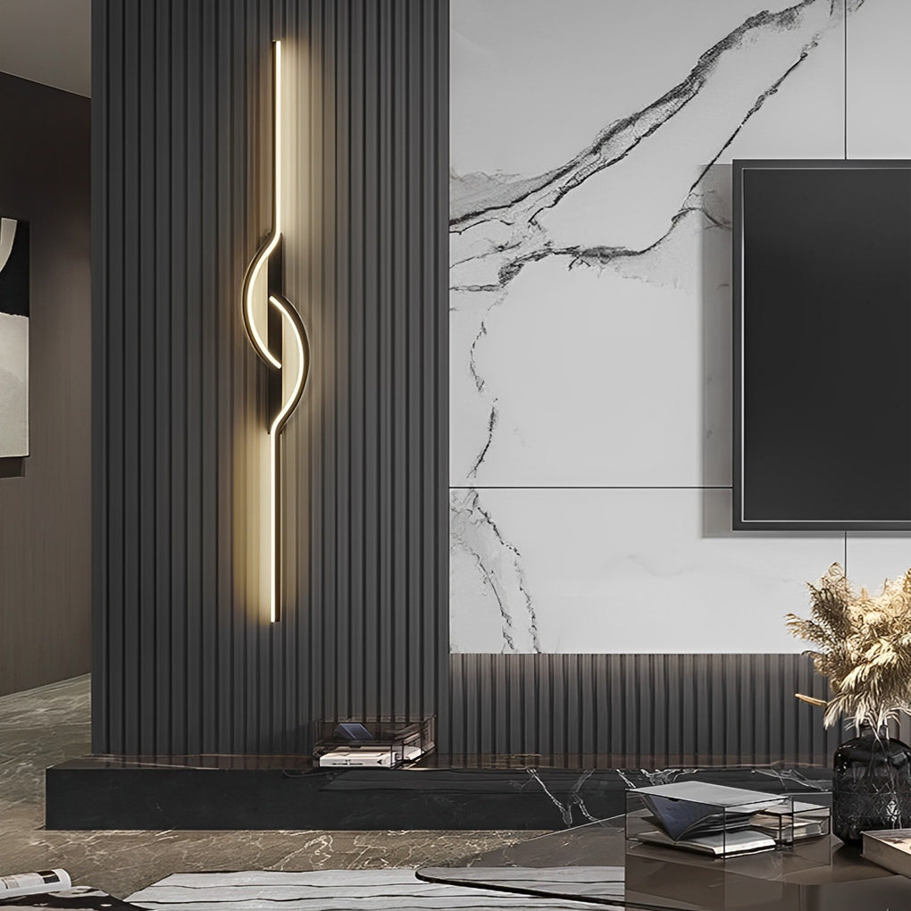 Modern Black Aluminum Wall Sconce - Creative Linear Lamp for Home Lighting