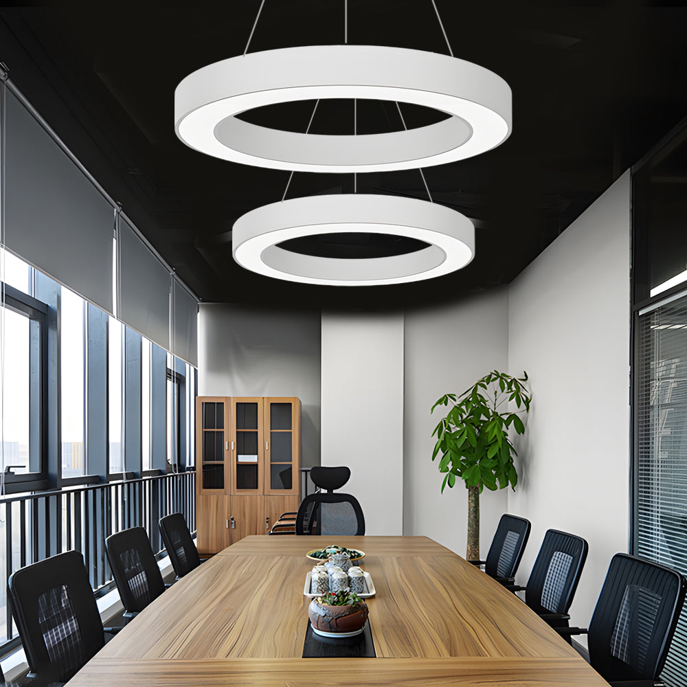 LED Pendant Ring Ceiling Light Modern Metal Acrylic Fixture