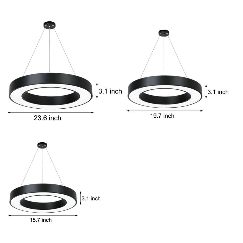LED Pendant Ring Ceiling Light Modern Metal Acrylic Fixture
