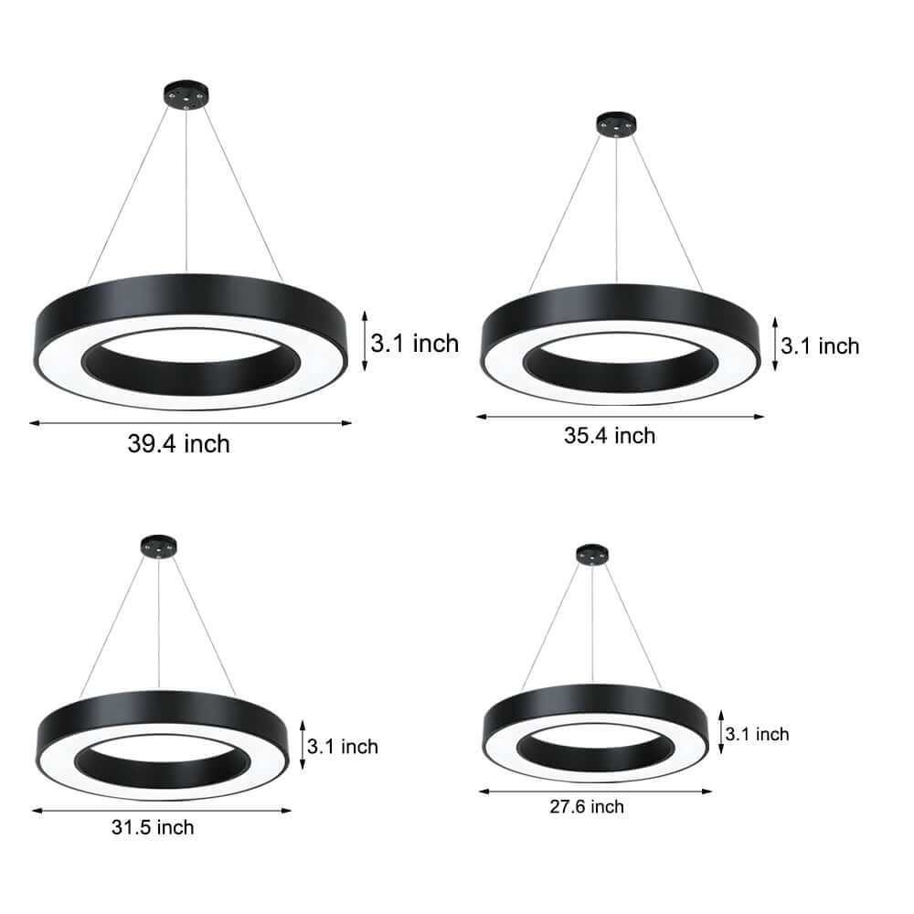 LED Pendant Ring Ceiling Light Modern Metal Acrylic Fixture