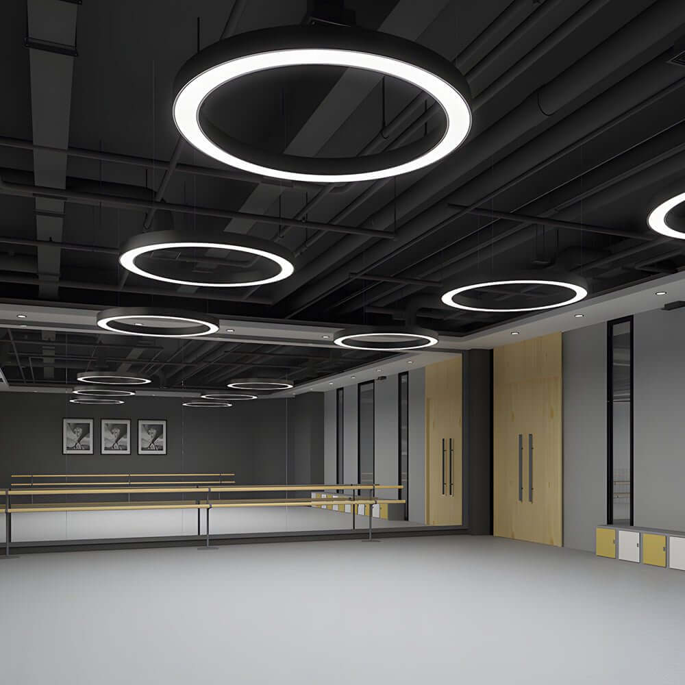 LED Pendant Ring Ceiling Light Modern Metal Acrylic Fixture