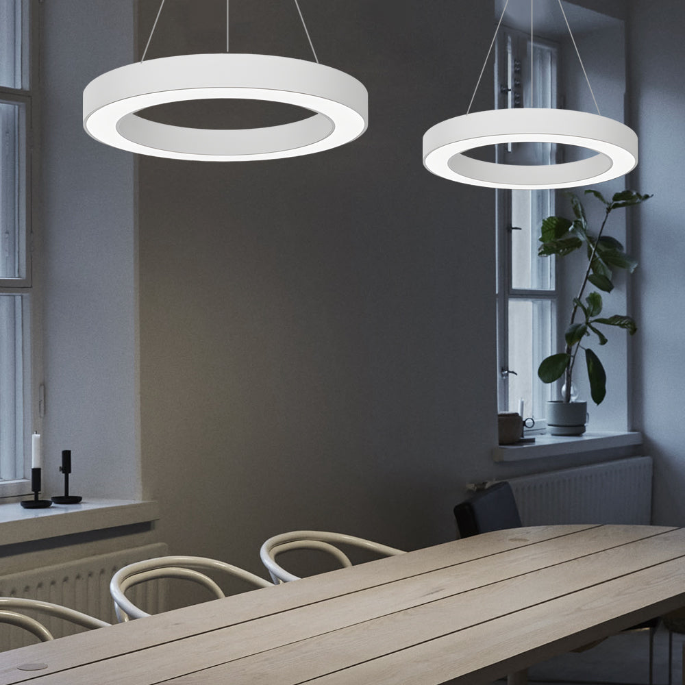 LED Pendant Ring Ceiling Light Modern Metal Acrylic Fixture