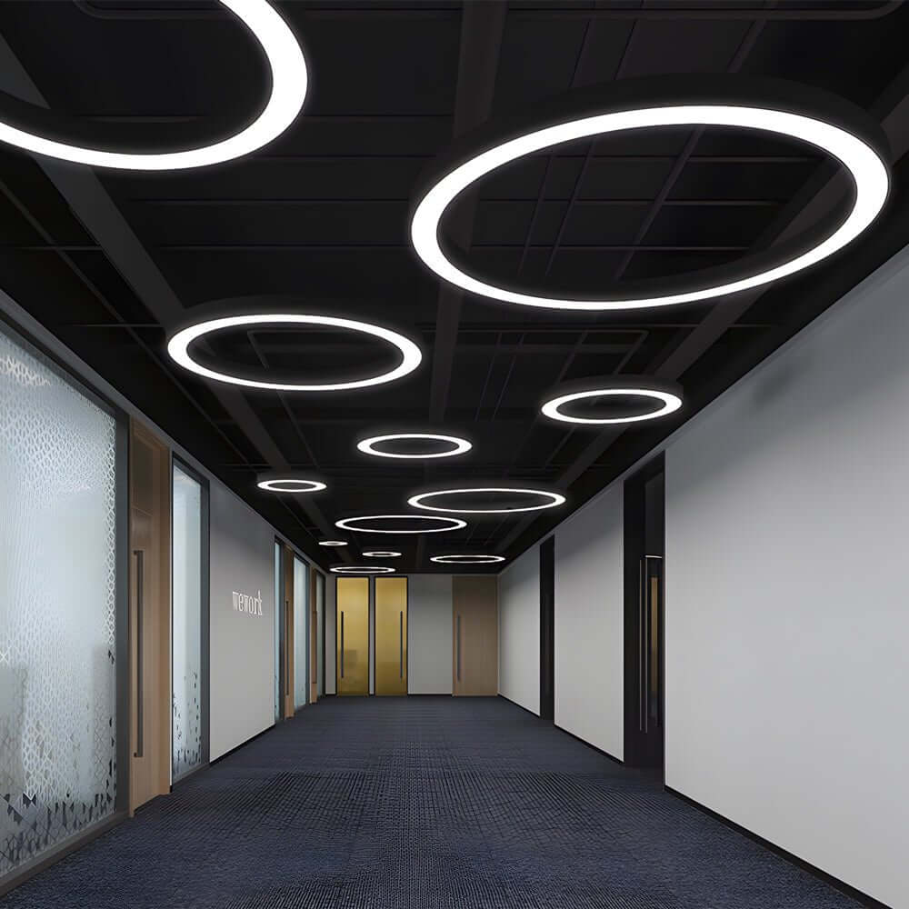 LED Pendant Ring Ceiling Light Modern Metal Acrylic Fixture