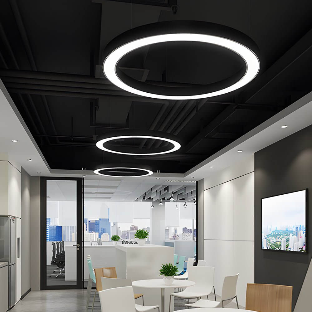 LED Pendant Ring Ceiling Light Modern Metal Acrylic Fixture