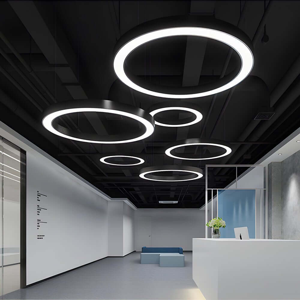 LED Pendant Ring Ceiling Light Modern Metal Acrylic Fixture