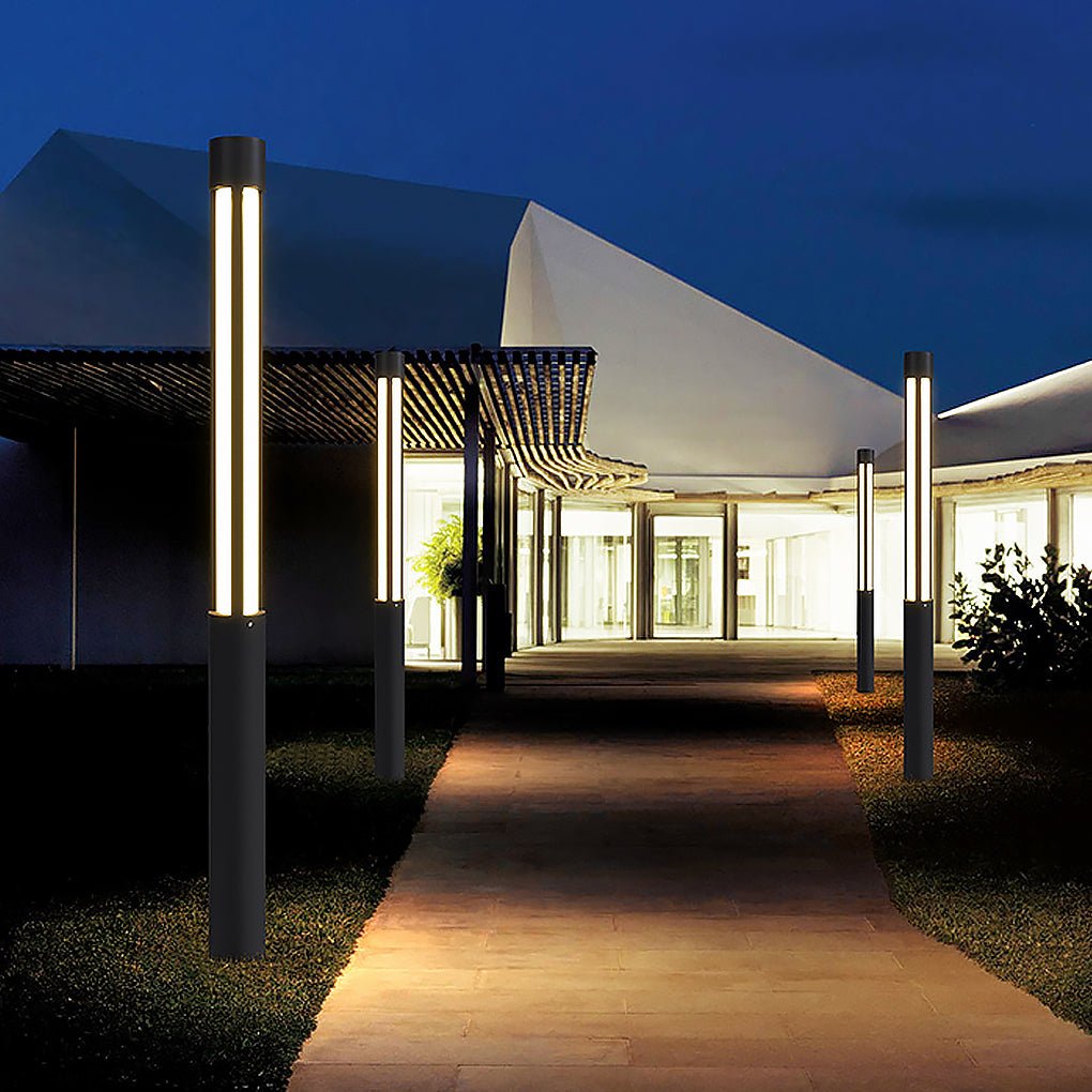 Modern Cylindrical LED Bollard Lights for Landscape Lighting