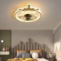 Kids Crown Ceiling Fan with Remote Control - LED Flush Mount Light