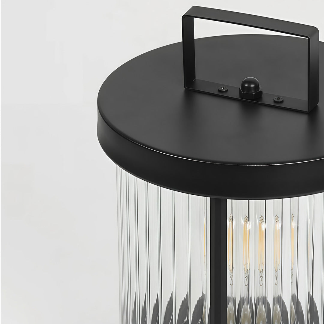 LED Solar Lanterns Outdoor Striped Glass Lamp