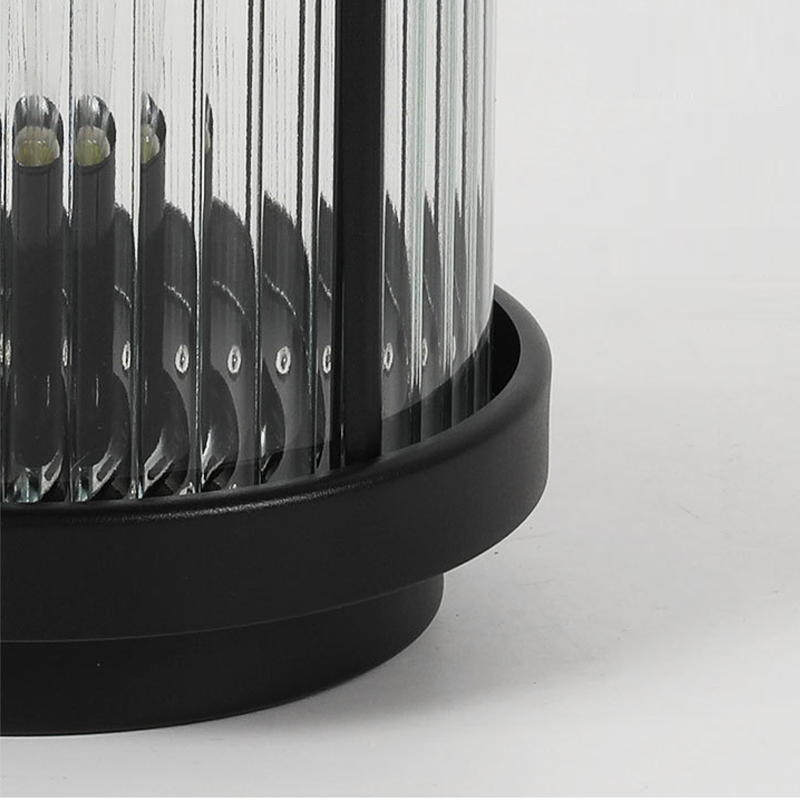 LED Solar Lanterns Outdoor Striped Glass Lamp