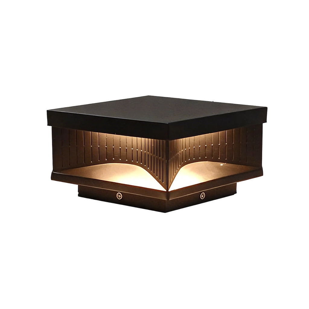 Square Outdoor Pillar Lights - Decorative LED Stripe Lighting