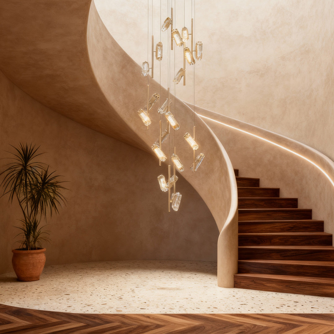 Luxury Acrylic LED Staircase Chandelier Ceiling Light