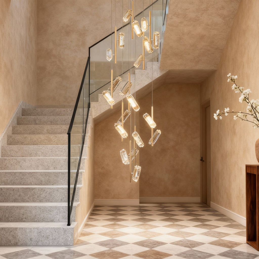 Luxury Acrylic LED Staircase Chandelier Ceiling Light