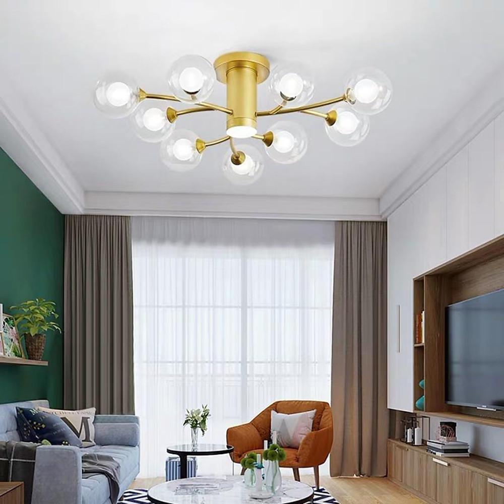 Globe Metal Glass Industrial LED Ceiling Light for Bedroom