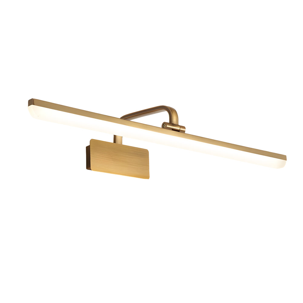 Modern Brass Curved Arm Light Bar Vanity Elegant Fixture Wall Lighting for Bathroom, Makeup, Dressing Room, Contemporary Home Décor, Stylish Illumination, LED Compatible, Adjustable, Luxury Lighting Design