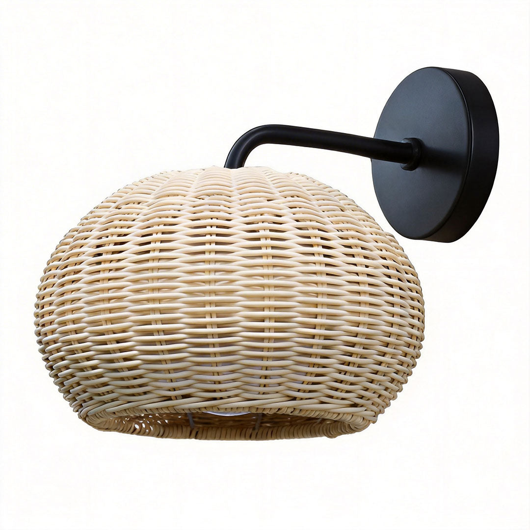 Rattan Outdoor Pendant Light - Modern Waterproof Hanging Fixture