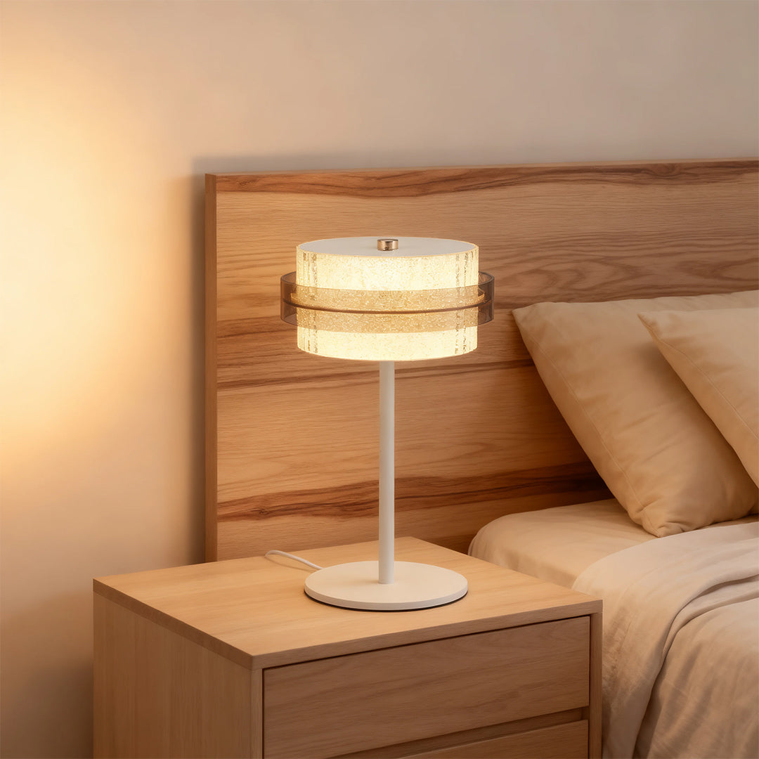 Vintage Metal Table Lamp with Iron Frame and PS Lampshade Lighting