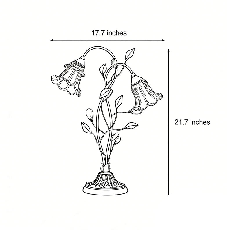 Lily Table Lamp with Dual Lights and Leaf Ornaments - Stylish Floral Lighting for Home Décor