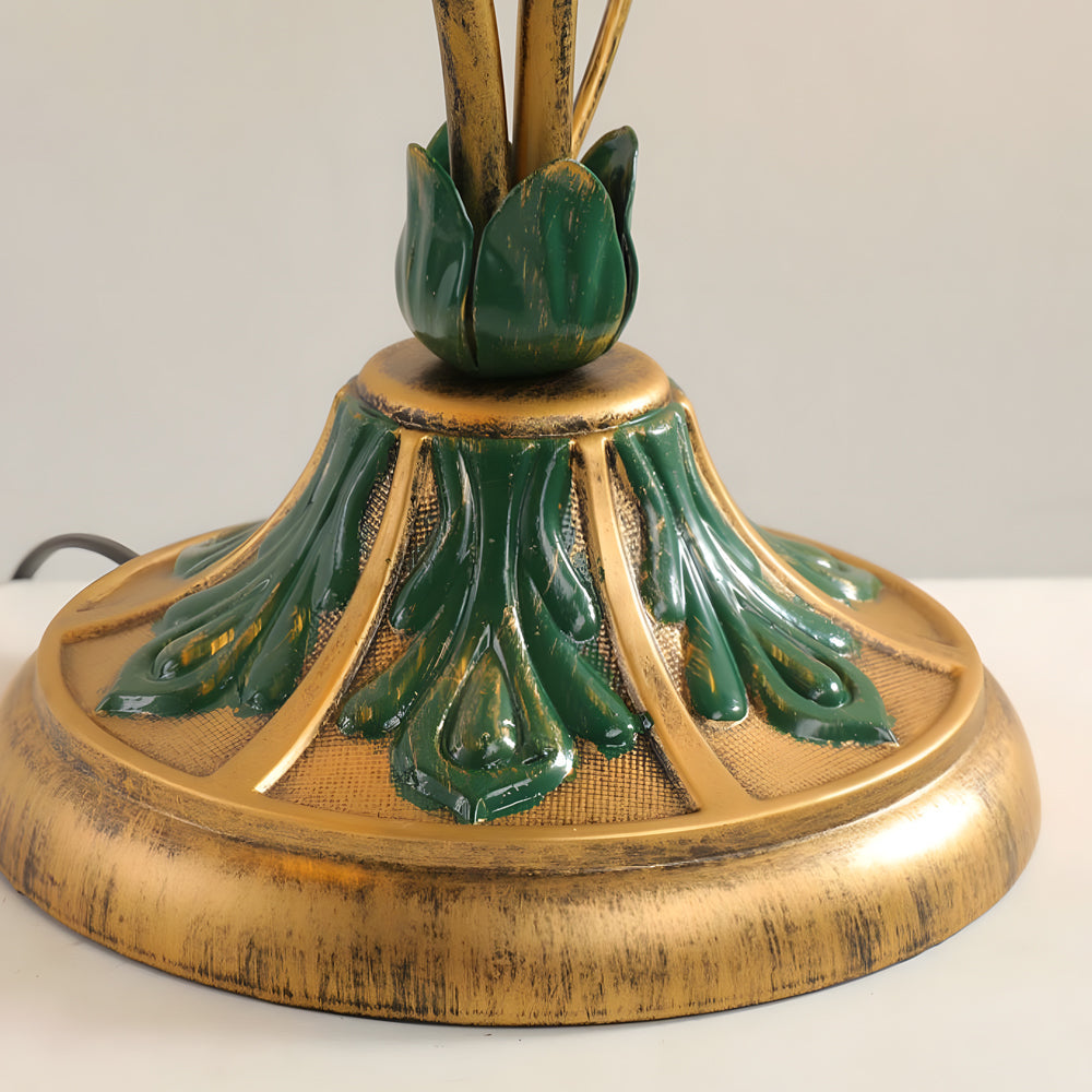 Lily Table Lamp with Dual Lights and Leaf Ornaments - Stylish Floral Lighting for Home Décor