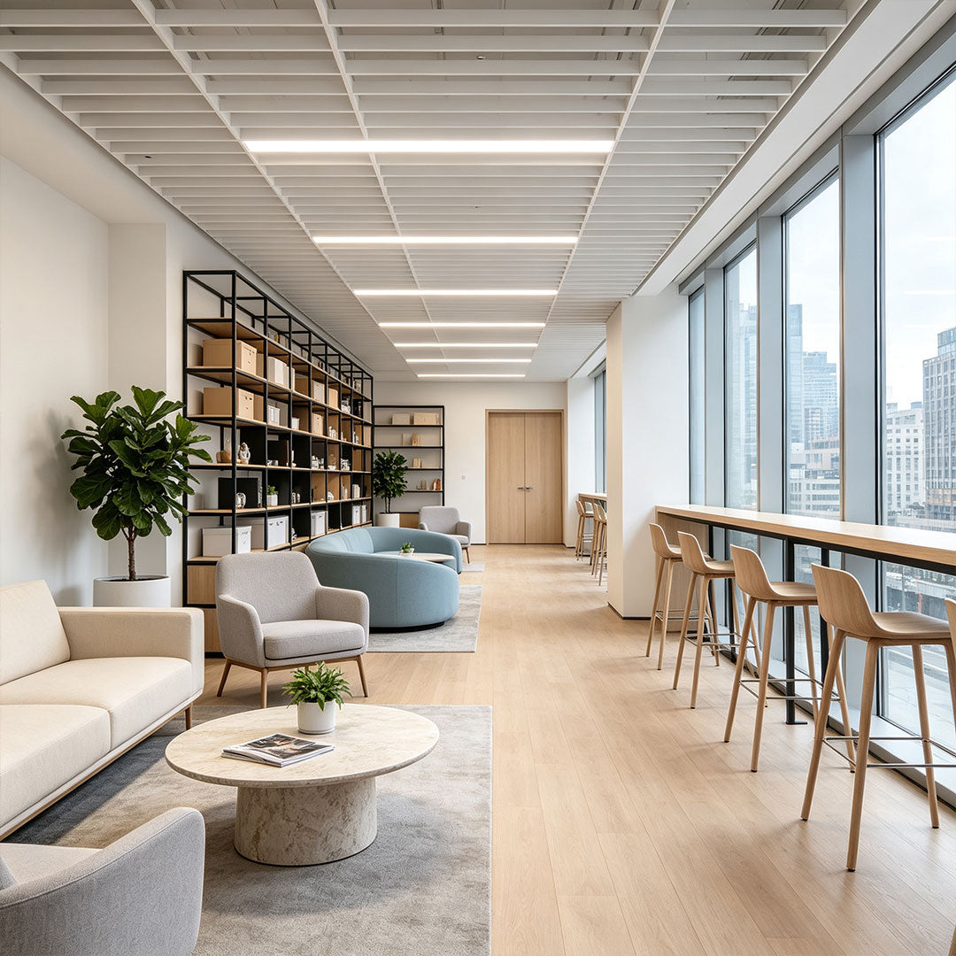 Modern Minimalist White LED Linear Ceiling Light
