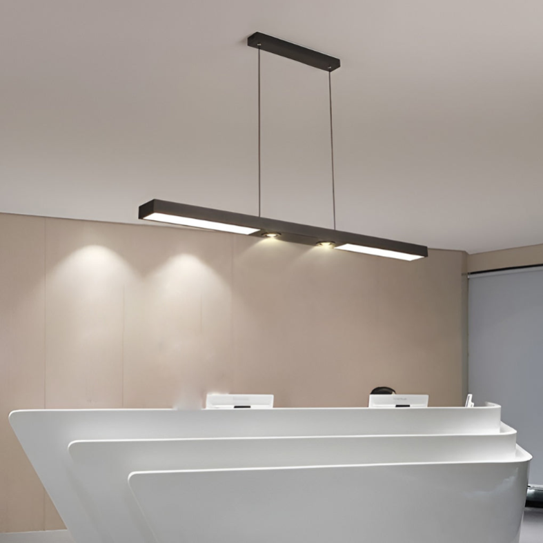 Linear Ceiling Pendant Light - Black Modern Iron Fixture
