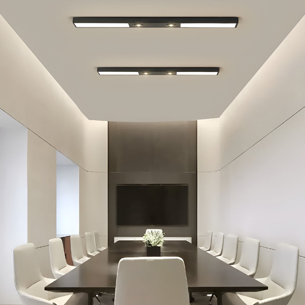 Linear Ceiling Pendant Light - Black Modern Iron Fixture