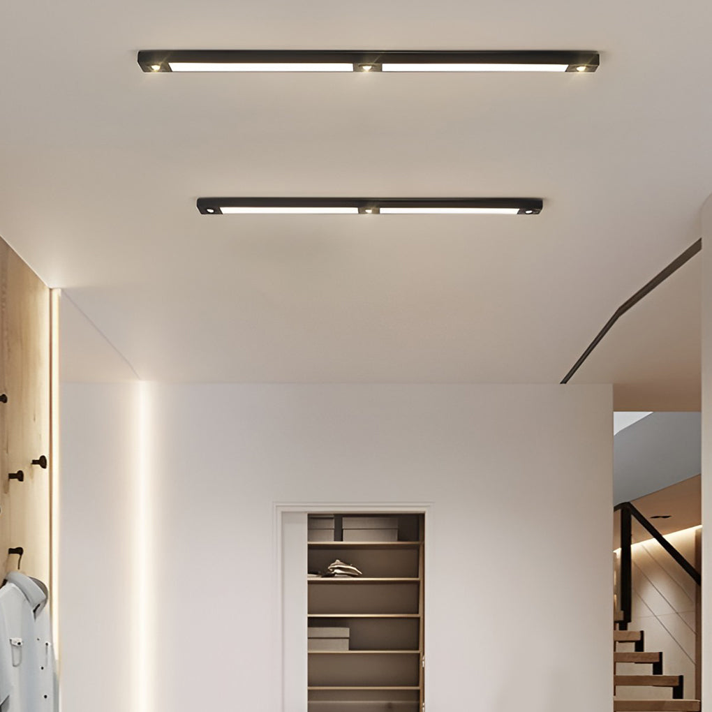 Linear Ceiling Pendant Light - Black Modern Iron Fixture