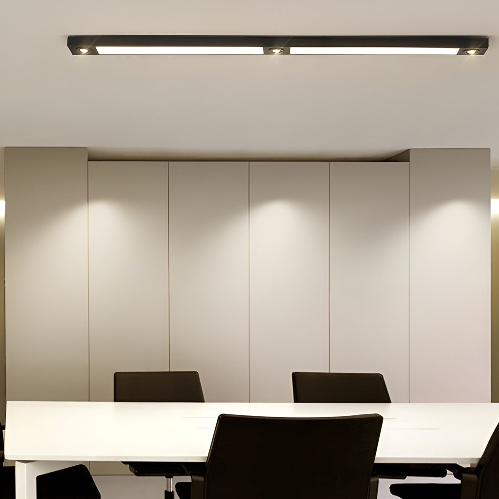 Linear Ceiling Pendant Light - Black Modern Iron Fixture