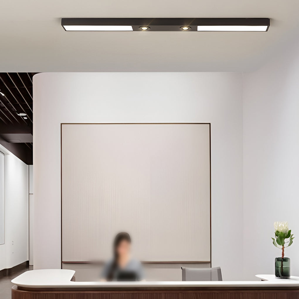 Linear Ceiling Pendant Light - Black Modern Iron Fixture