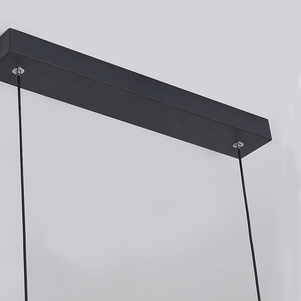 Linear Ceiling Pendant Light - Black Modern Iron Fixture