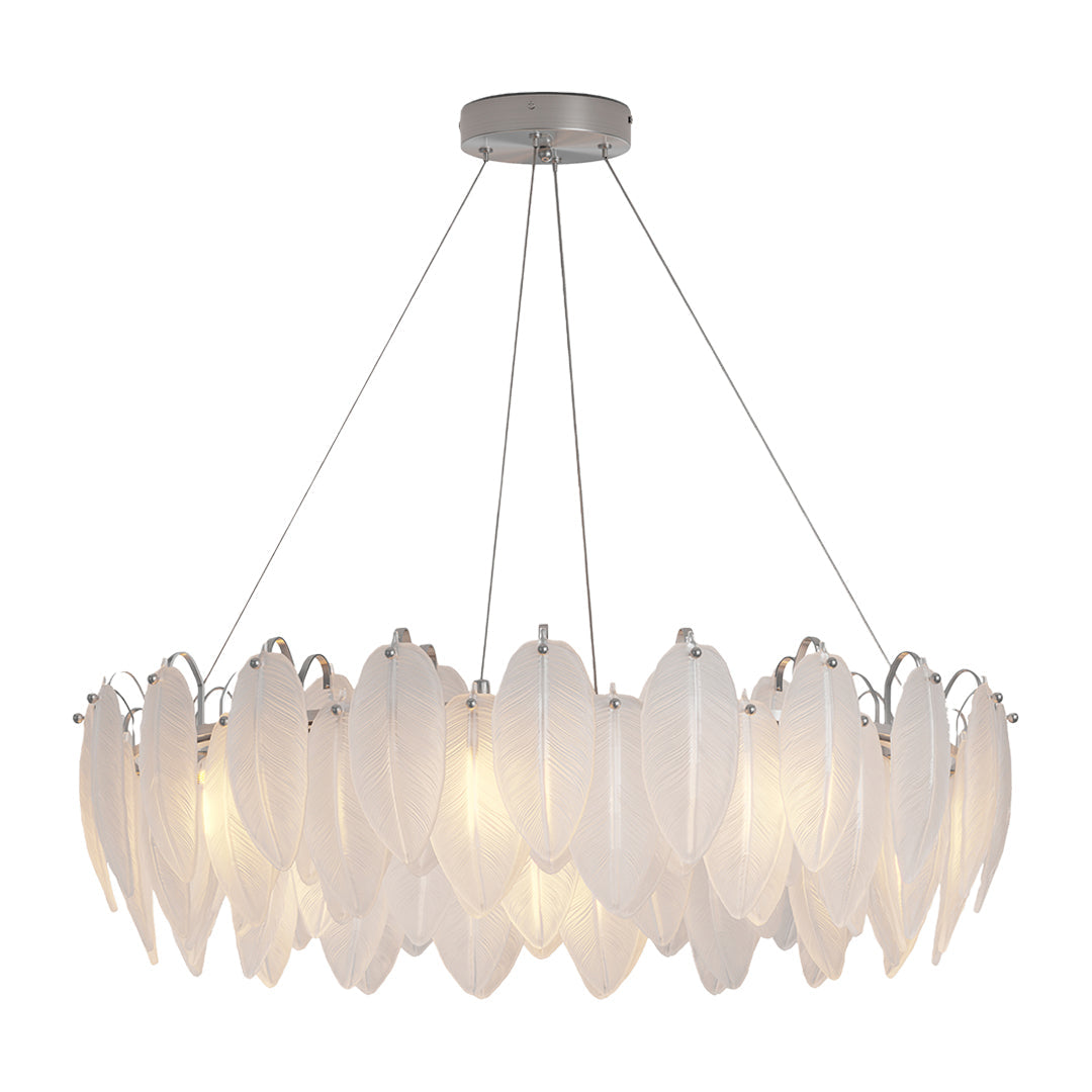 Modern Luxury Feather Glass Chandelier Ceiling Light