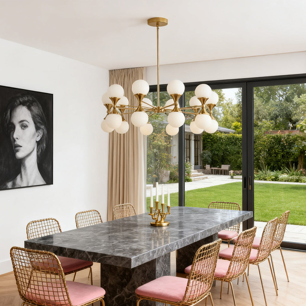 Bubble Glass Chandeliers - Stylish Full Copper Nordic Ceiling Light