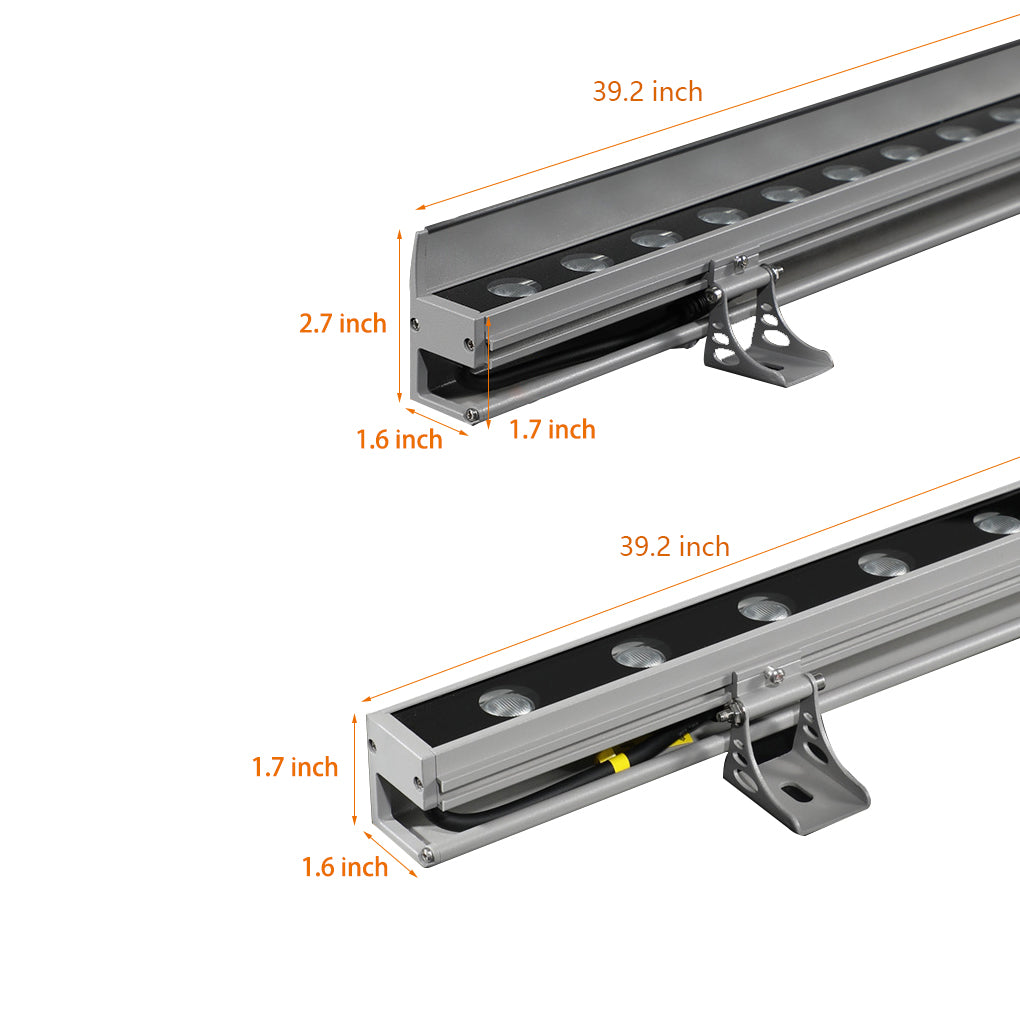 Linear LED Wall Washer Upward Outdoor Aluminum Light - Waterproof High-Intensity RGB Light for Landscape & Architectural Illumination