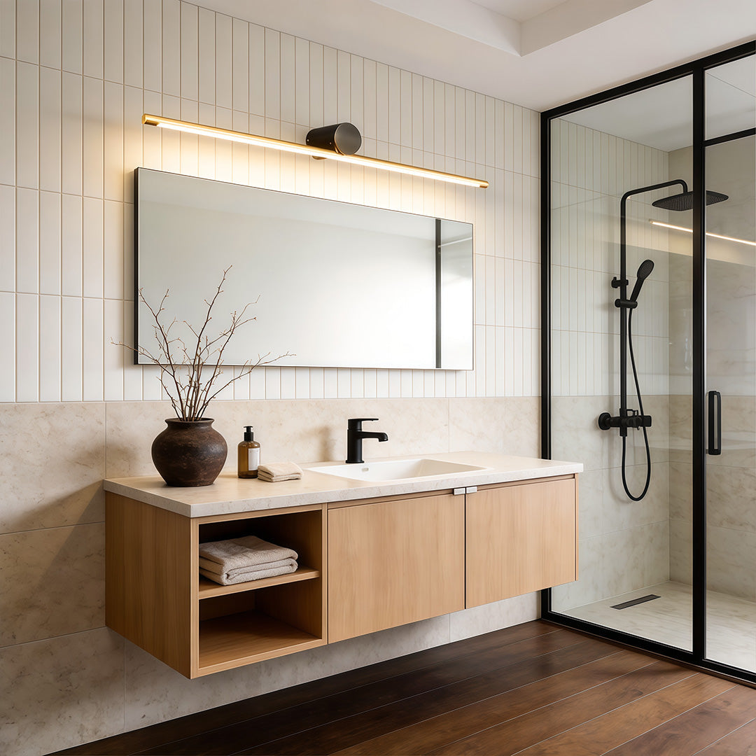 Dual-Color Linear Vanity Light Bar for Bathroom - Modern Metal Design