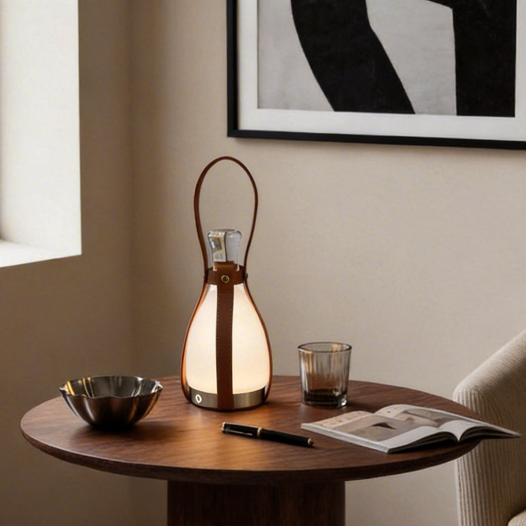 Mid-Century Liquor Bottle Table Lamp - Cordless Lighting decor