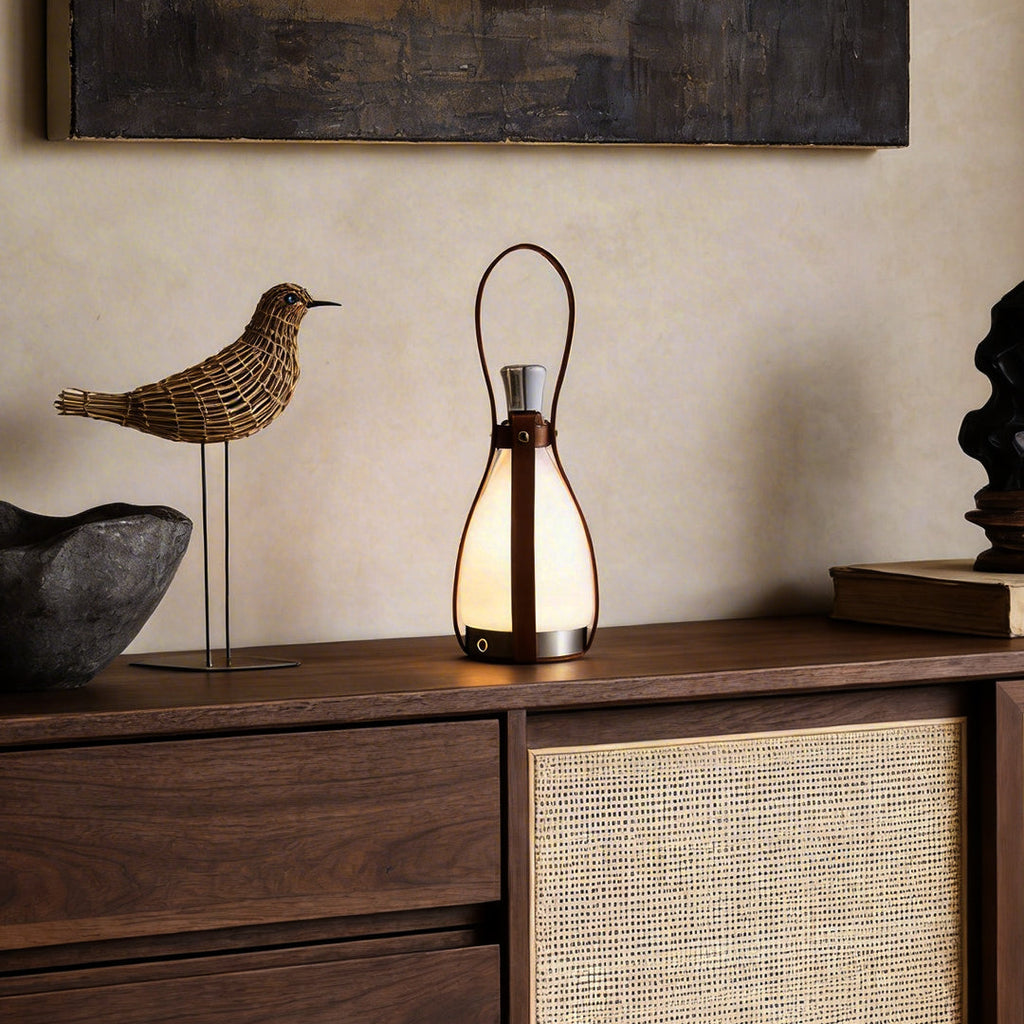 Mid-Century Liquor Bottle Table Lamp - Cordless Lighting decor