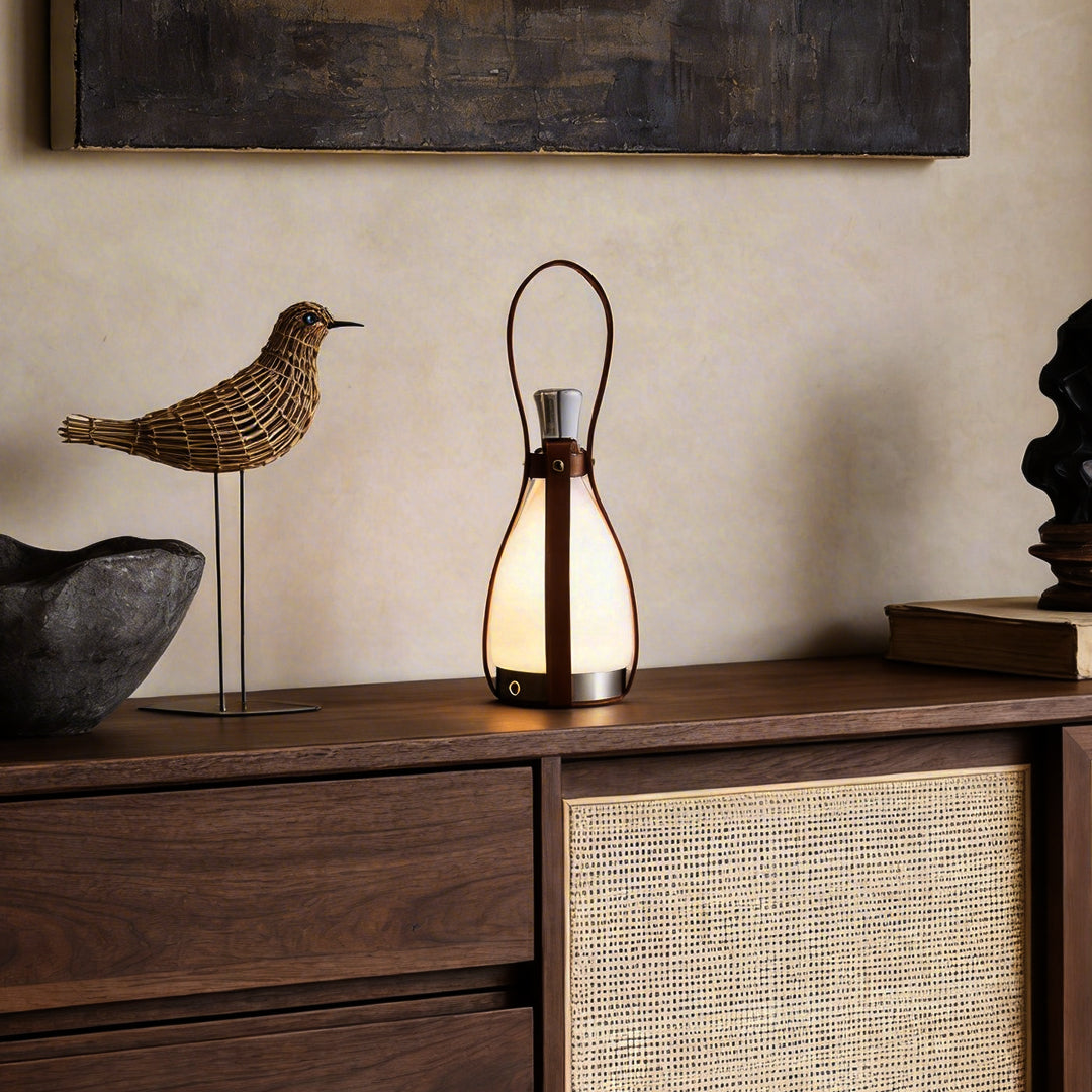Mid-Century Liquor Bottle Table Lamp - Cordless Lighting decor