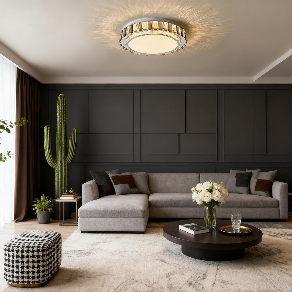 Luxury Crystal Flush Mount LED Light Fixture