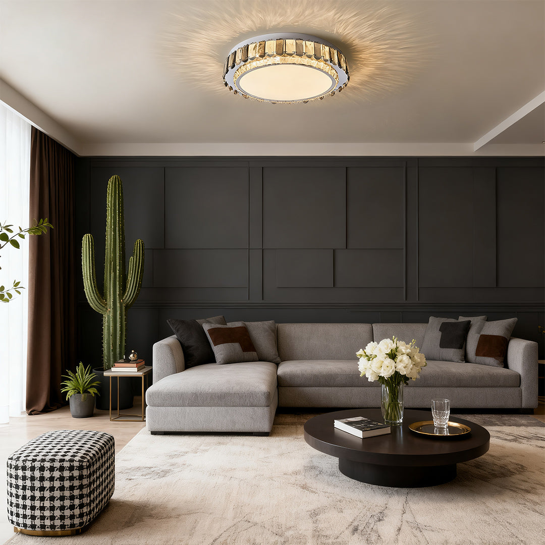 Luxury Crystal Flush Mount LED Light Fixture