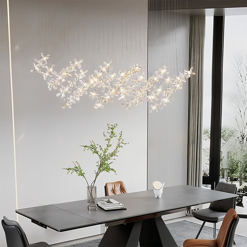 Rock Crystal Chandelier - Italian Flower Island Light