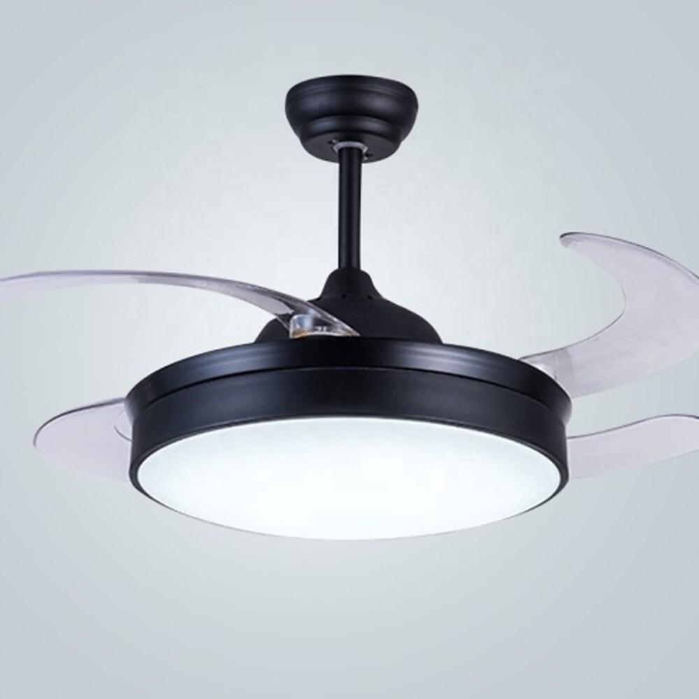 15/19-In Round LED Nordic Retractable Ceiling Fan with Lights