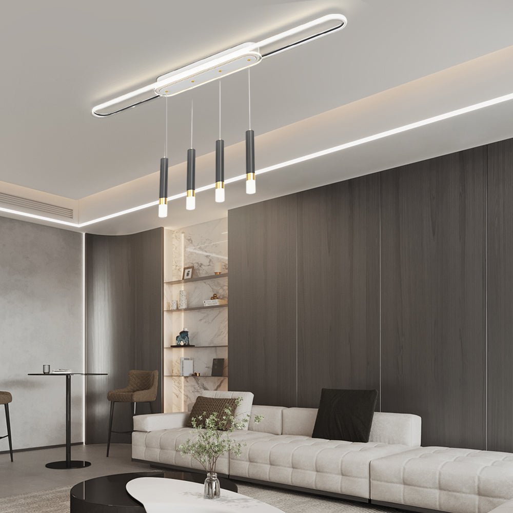 Long Circular 3-Step Dimming LED Modern Ceiling Light Fixture