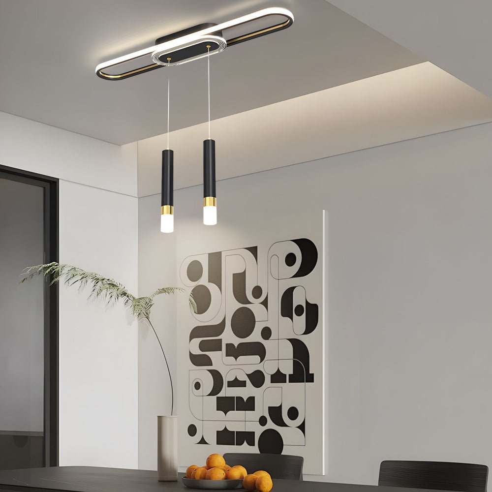 Long Circular 3-Step Dimming LED Modern Ceiling Light Fixture