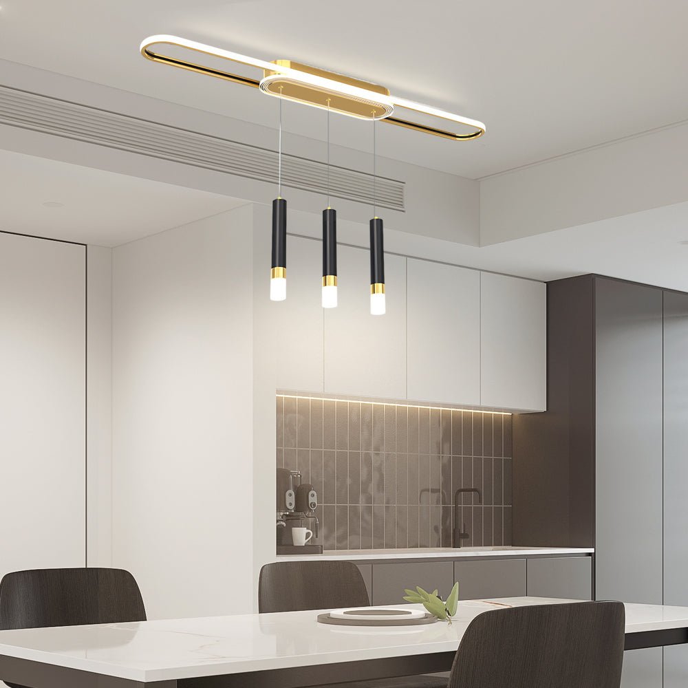 Long Circular 3-Step Dimming LED Modern Ceiling Light Fixture