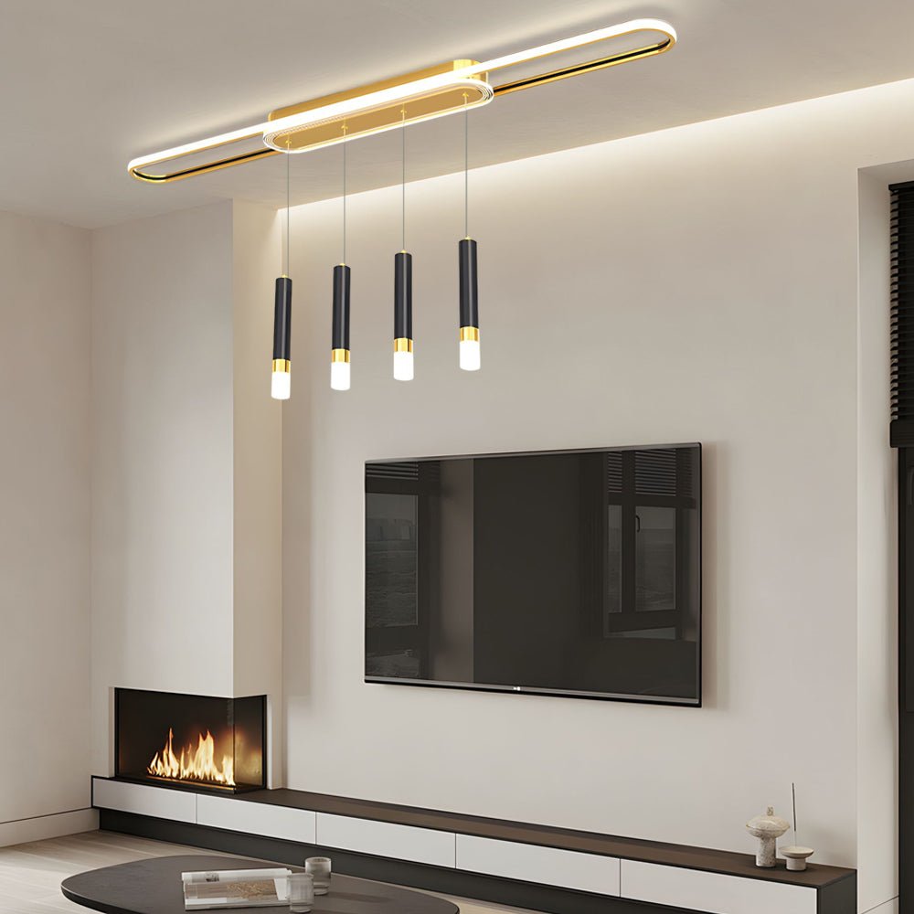 Long Circular 3-Step Dimming LED Modern Ceiling Light Fixture