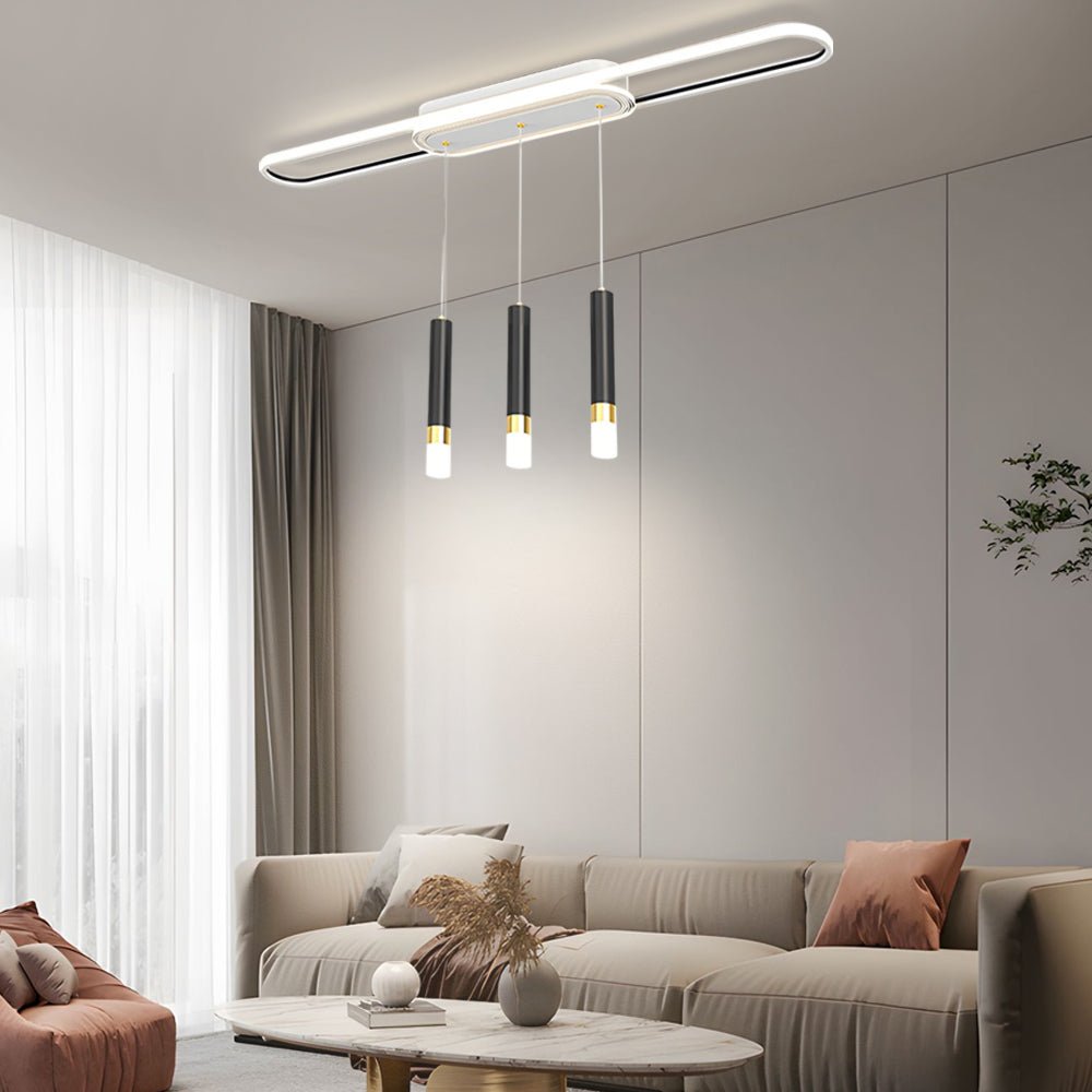 Long Circular 3-Step Dimming LED Modern Ceiling Light Fixture
