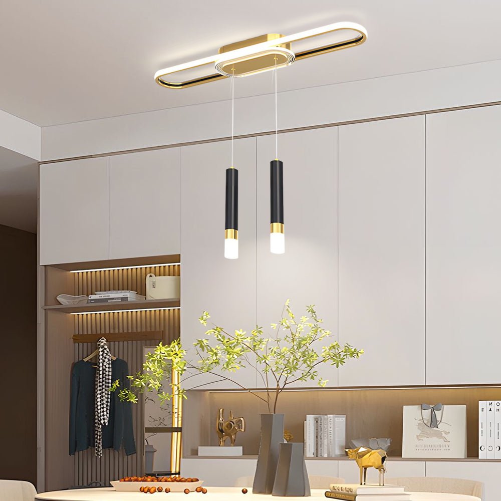 Long Circular 3-Step Dimming LED Modern Ceiling Light Fixture