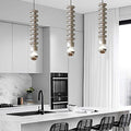 Modern Spiral Gourd Pendant Light - Colorful Metal Semi-Plated Design