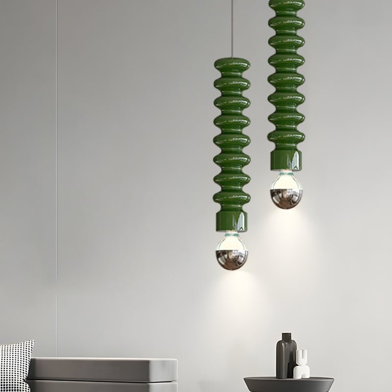 Modern Spiral Gourd Pendant Light - Colorful Metal Semi-Plated Design